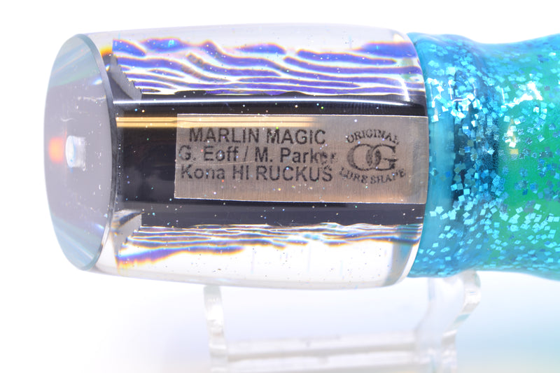 Marlin Magic Ice Blue-Akule Lava Black Magic Ruckus 12" 11oz Skirted Ice Blue/Green