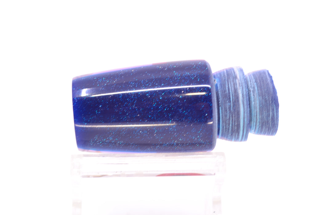 Coggin Lures White MOP Blue-Purple Back 4-Hole Small Slant Bogie Invert 7" 2.5oz