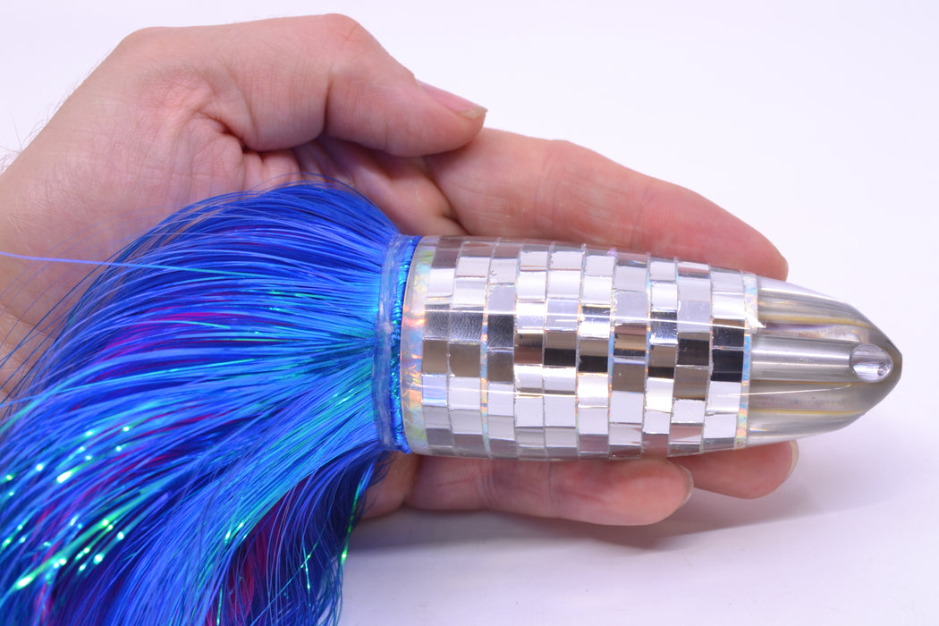 Ali'i Kai Lures Clear Mirrored Disco Ball Dreamliner Jet 12" 14.5oz EZ Flash Royal Blue/Pink