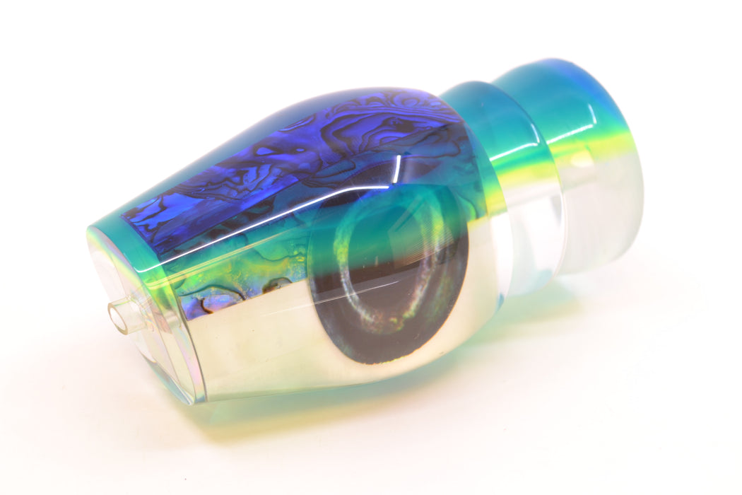 Moyes Lures Yellowfin Paua-MOP Blue-Yellow Back Taxi Eyes Large Sumo 14" 8oz