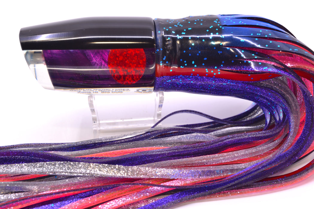 Marlin Magic Purple MOP Black Back Red Eyes Big Dog 14" 12oz Skirted Black & Blue Bars GZE
