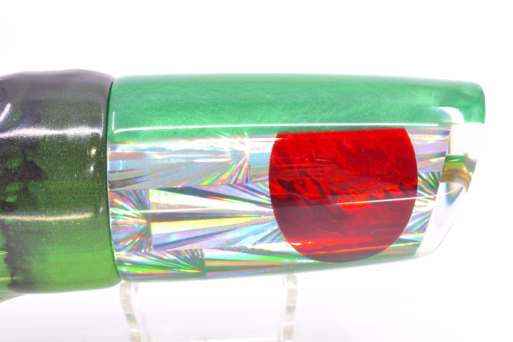 Koya Lures Silver Rainbow Starburst Green Back JP XL Lunger 16" 15oz FT Vinyl Green Tiger