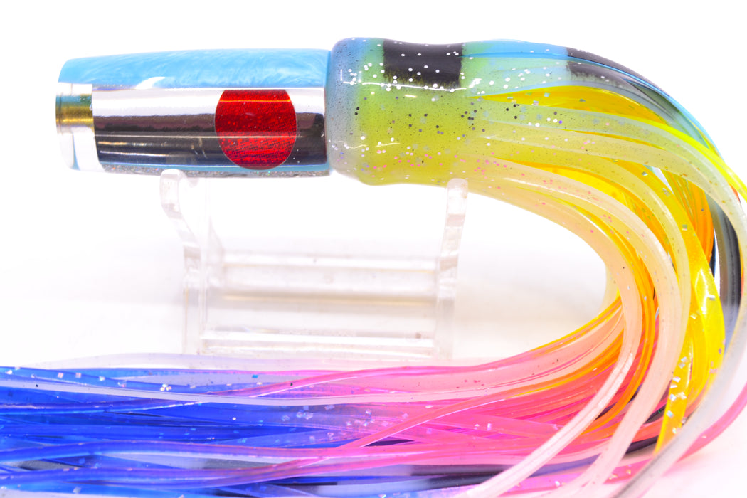 Koya Lures Clear Mirrored Ice Blue Back Red Eyes Hard Head 5.5" 2oz Skirted Fruit Salad