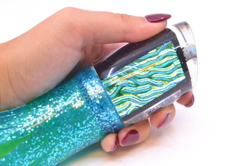 Marlin Magic Ice Blue-Akule Lava Black Magic Ruckus 12" 11oz Skirted Ice Blue/Green