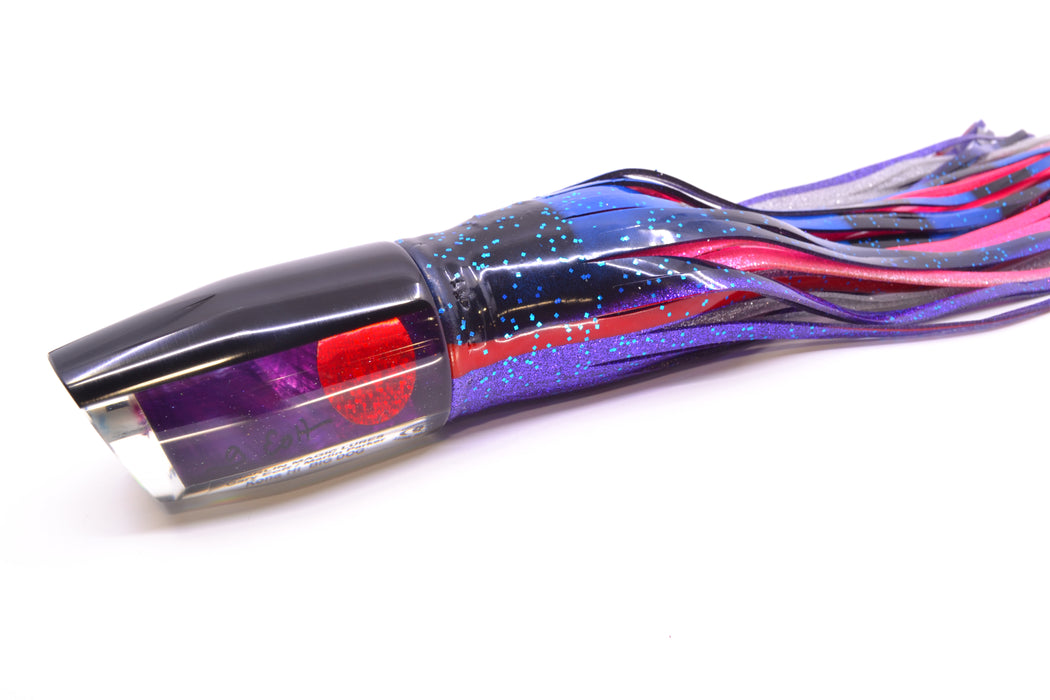 Marlin Magic Purple MOP Black Back Red Eyes Big Dog 14" 12oz Skirted Black & Blue Bars GZE