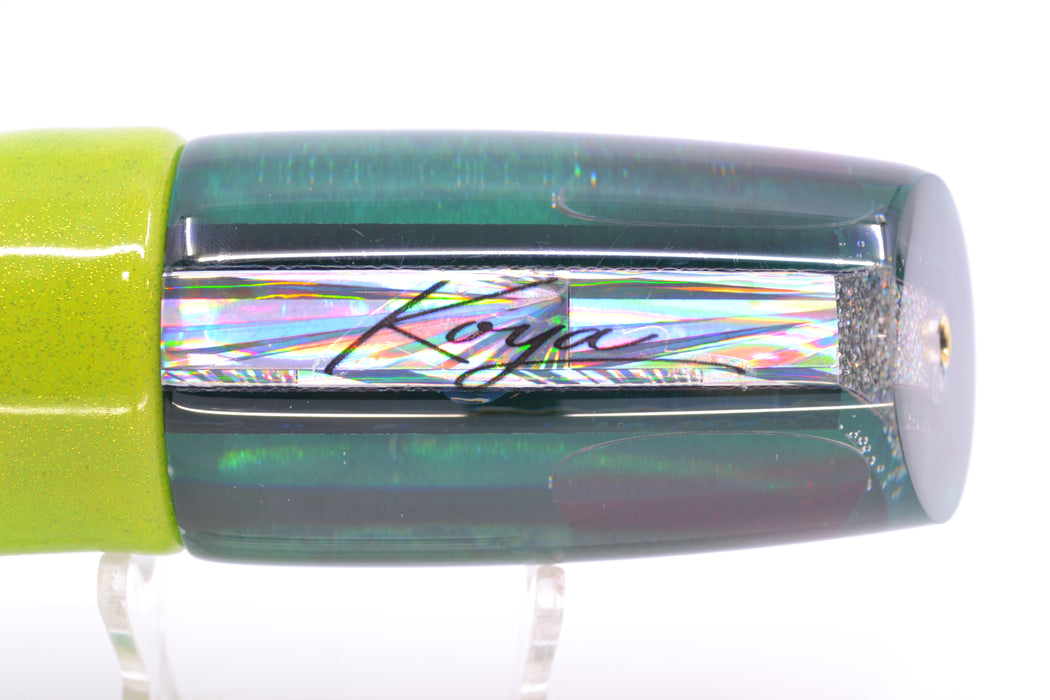 Koya Lures Mirrored Green Back Red Eyes Medium Poi Dog 14" 10oz FT Vinyl Mahi
