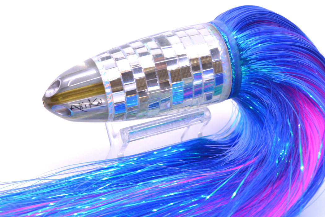 Ali'i Kai Lures Clear Mirrored Disco Ball Dreamliner Jet 12" 14.5oz EZ Flash Royal Blue/Pink