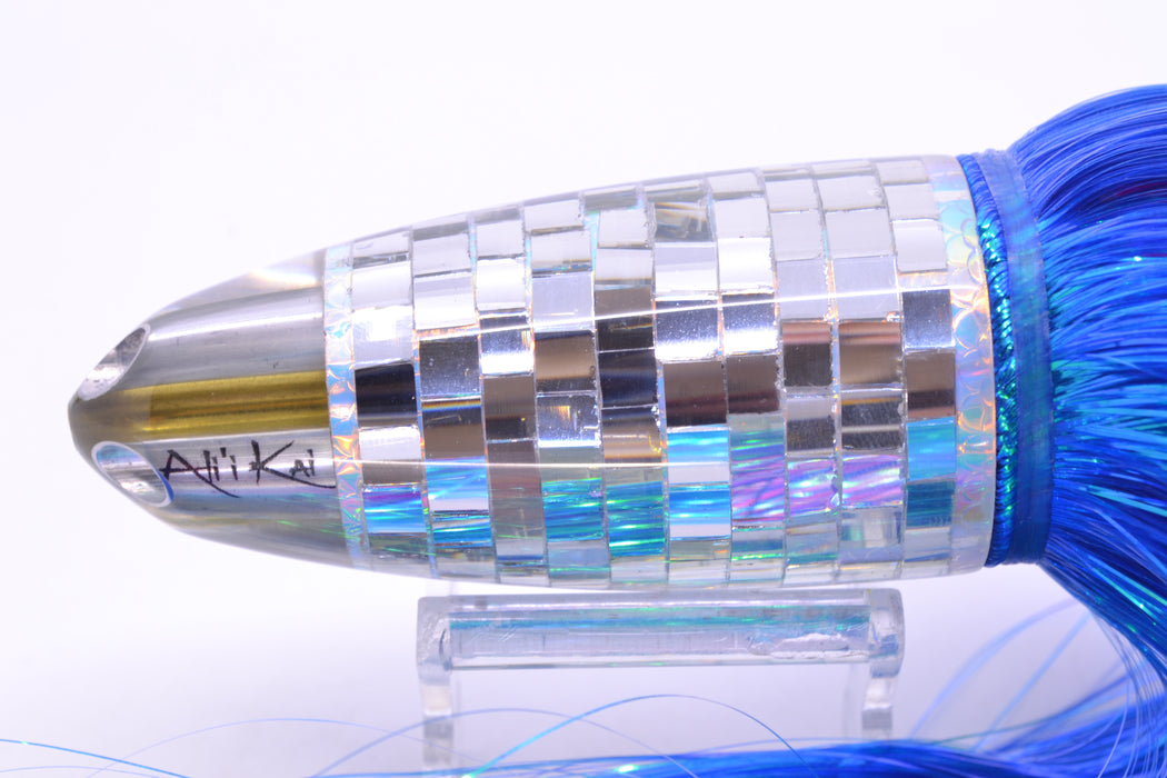 Ali'i Kai Lures Clear Mirrored Disco Ball Dreamliner Jet 12" 14.5oz EZ Flash Royal Blue/Pink