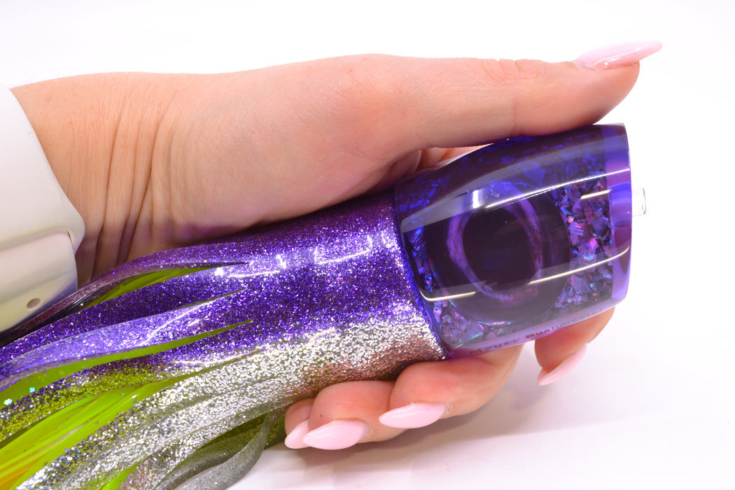 Moyes Lures Purple S&P Purple Back Taxi Eyes Bushmaster 12" 10oz Skirted Purple-Silver