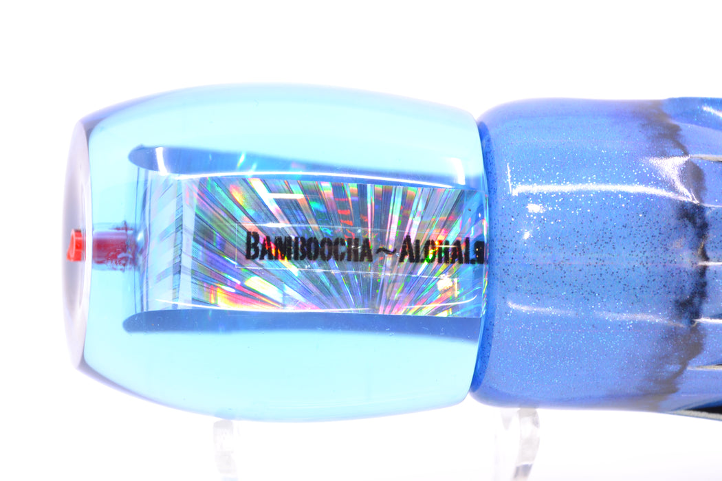Aloha Lures Ice Blue Rainbow Red Eyes Bamboocha 12" 8.5oz Fire Tailz Vinyl Blue Tiger