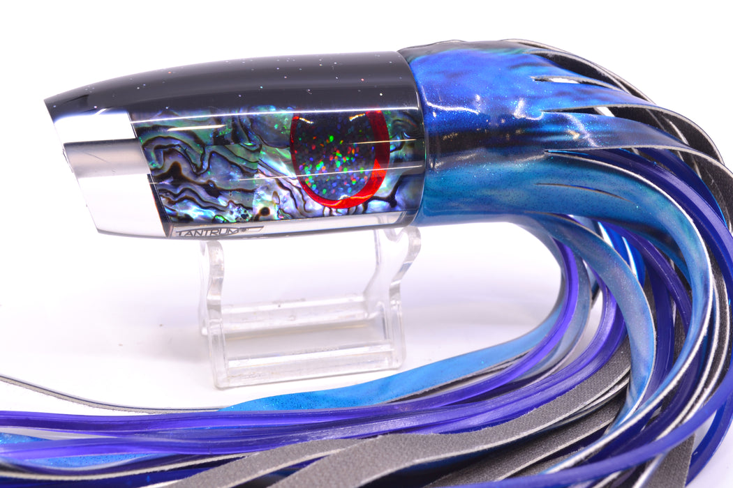 TANTRUM Lures Abalone Shell Black Back Large Plunger 12" 7.5oz Fire Tailz Vinyl Skipjack