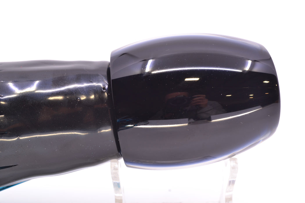 Moyes Lures Black Pearl Black Back Large Blaster 14" 10.7oz Skirted Black-Blue GZE