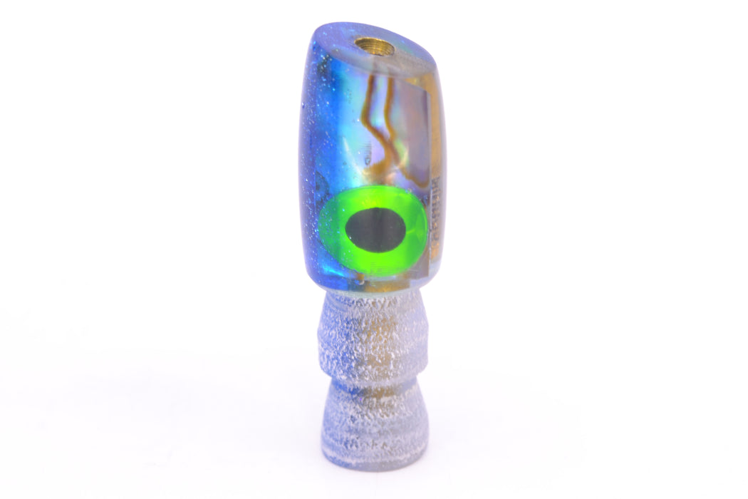 Coggin Lures Abalone Shell Blue Back Black-Green Eyes Tado Lo'ihi Peanut Slant 4.5" 0.3oz