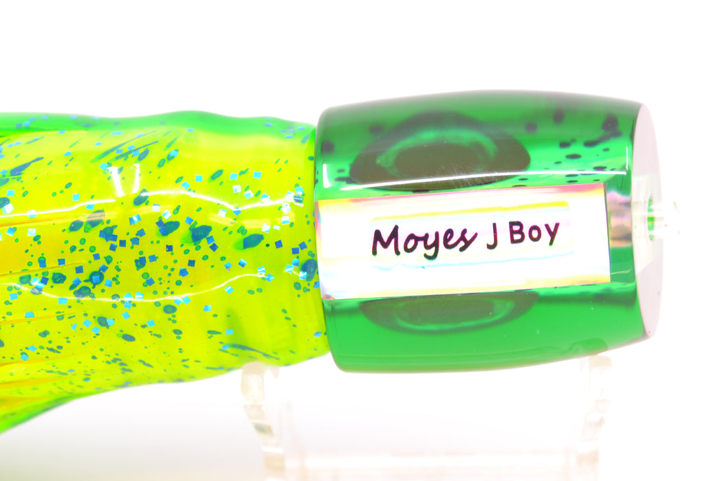 Moyes Lures Mahi MOP Green Back Taxi Eyes Medium J-Boy 12" 7oz Skirted Mahi