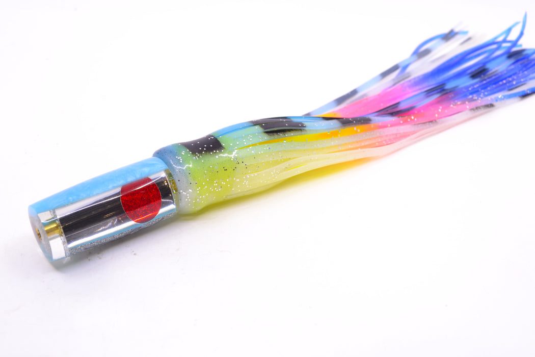 Koya Lures Clear Mirrored Ice Blue Back Red Eyes Hard Head 5.5" 2oz Skirted Fruit Salad