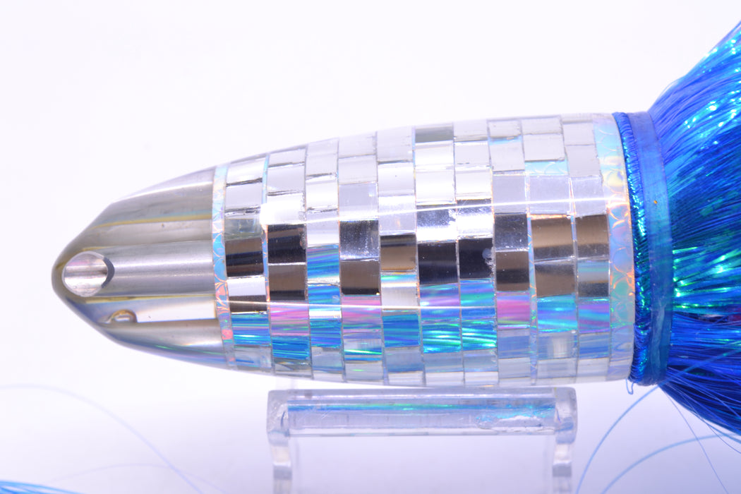 Ali'i Kai Lures Clear Mirrored Disco Ball Dreamliner Jet 12" 14.5oz EZ Flash Royal Blue/Pink