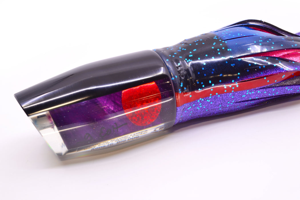 Marlin Magic Purple MOP Black Back Red Eyes Big Dog 14" 12oz Skirted Black & Blue Bars GZE