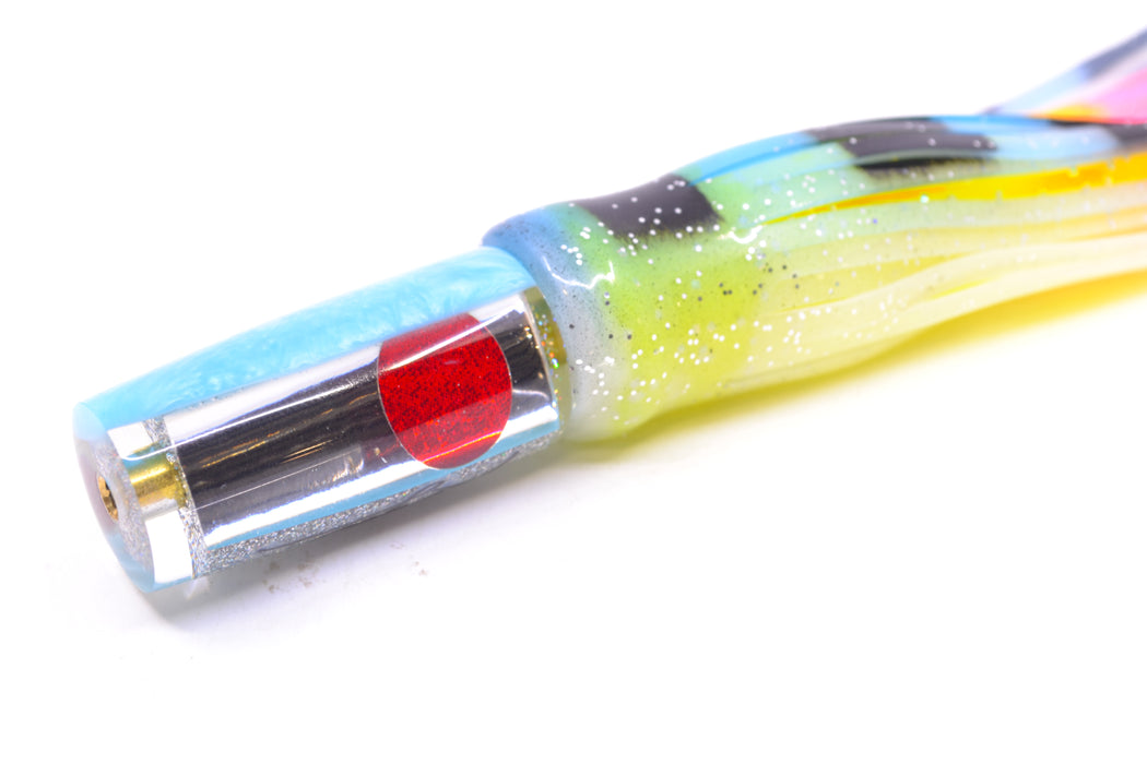 Koya Lures Clear Mirrored Ice Blue Back Red Eyes Hard Head 5.5" 2oz Skirted Fruit Salad