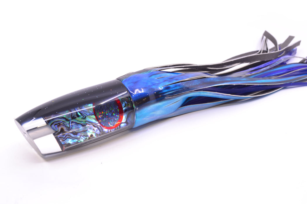 TANTRUM Lures Abalone Shell Black Back Large Plunger 12" 7.5oz Fire Tailz Vinyl Skipjack