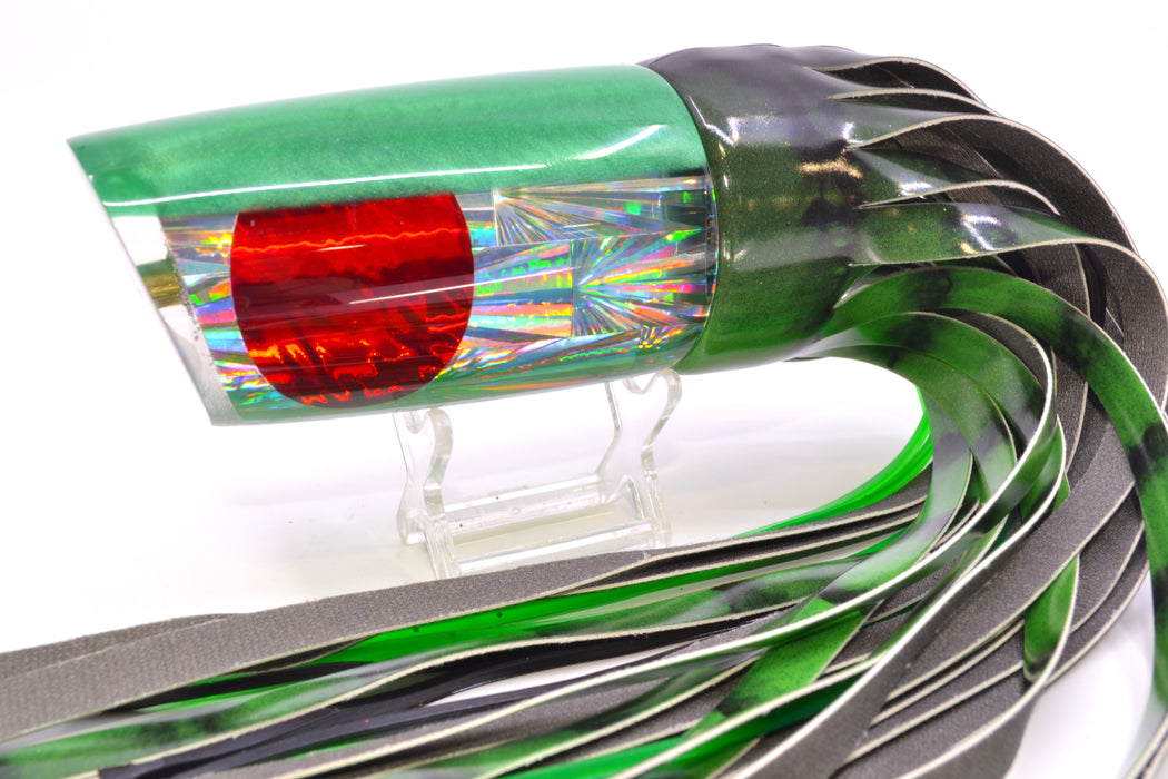 Koya Lures Silver Rainbow Starburst Green Back JP XL Lunger 16" 15oz FT Vinyl Green Tiger