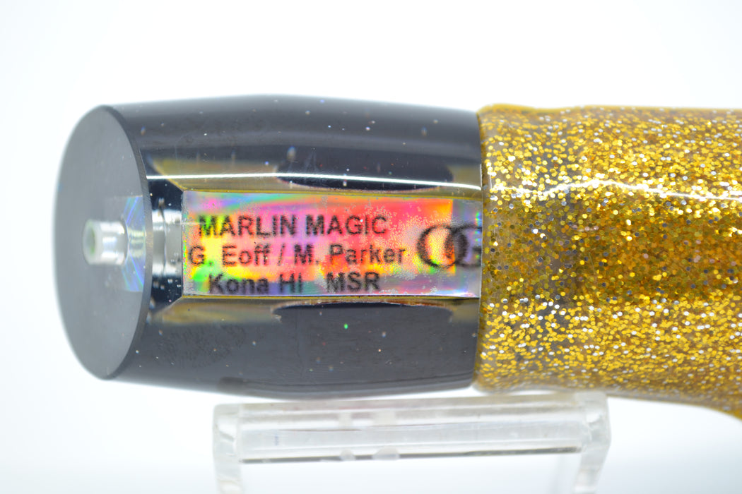 Marlin Magic Golden MOP Black Back Red Eyes MSR 10" 7.5oz Skirted Black-Gold