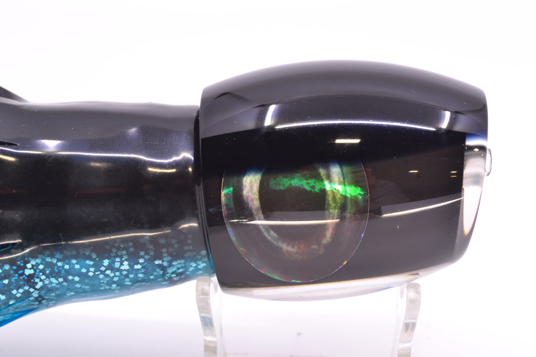 Moyes Lures Black Pearl Black Back Large Blaster 14" 10.7oz Skirted Black-Blue GZE