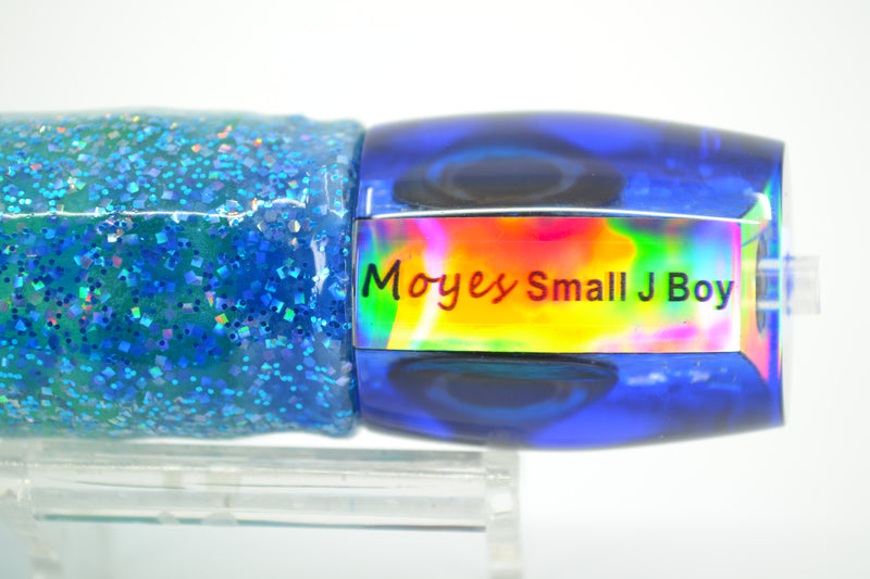 Moyes Lures Blue-Green Oil Slick Blue Back Small J-Boy 9" 5oz Skirted Blue Dots-Green GZE