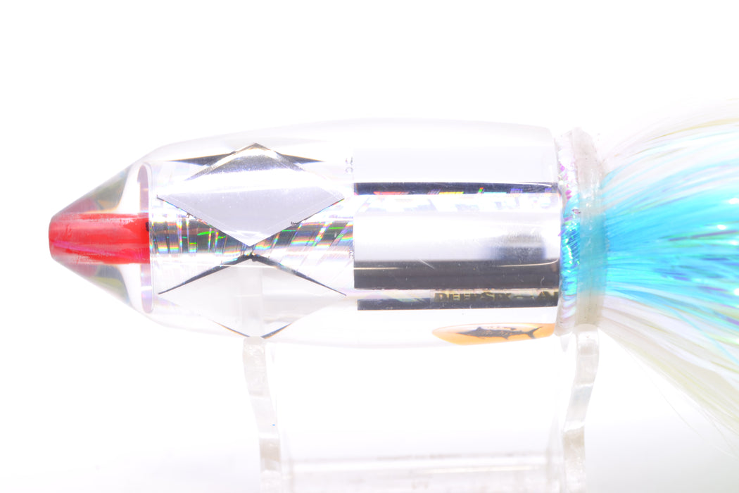 Aloha Lures Mirrored Silver Rainbow Starburst Deep Six 9" 6oz EZ Flash Feathersword