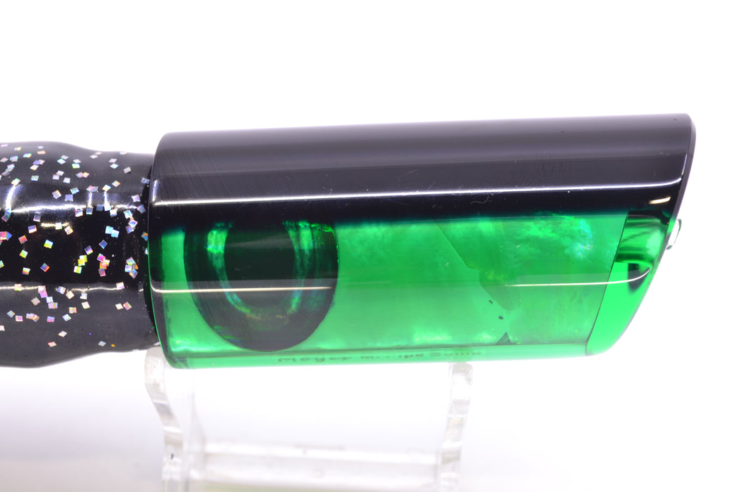 Moyes Lures Green MOP Black Back Medium Pipe Bomb 12" 7.5oz Skirted Black/Green