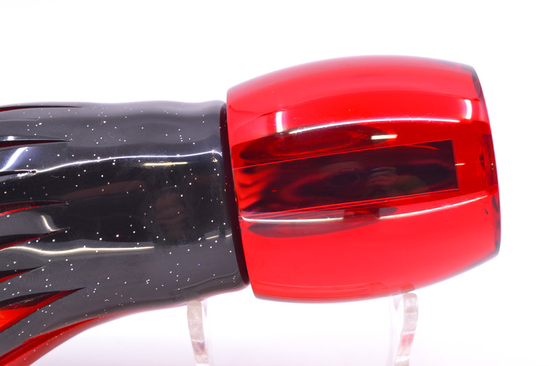 Moyes Lures Red Mirrored Taxi Eyes XL Secret 14" 9oz Skirted Red-Black & Red Bars