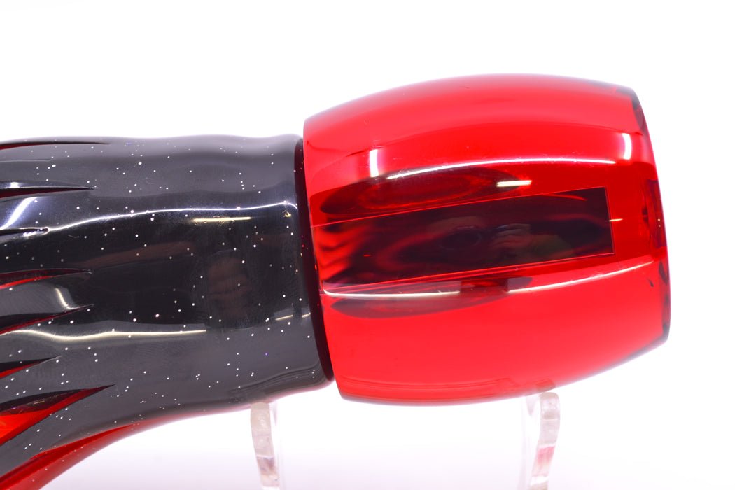Moyes Lures Red Mirrored Taxi Eyes XL Secret 14" 9oz Skirted Red-Black & Red Bars