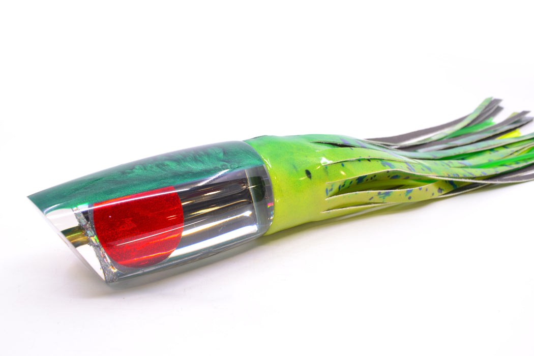 Koya Lures Mirrored Green Back Red Eyes Medium Poi Dog 14" 10oz FT Vinyl Mahi