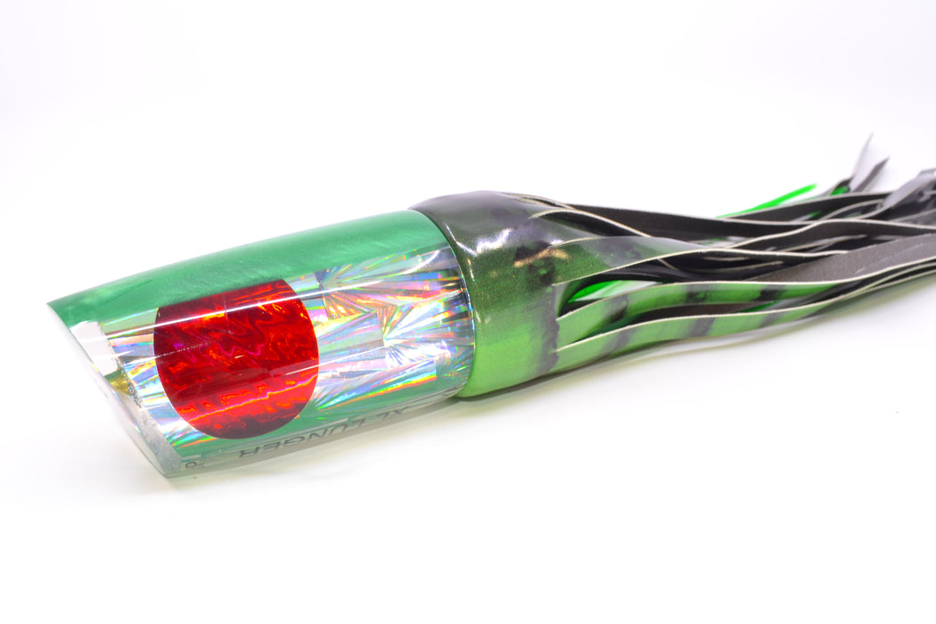 Koya Lures Silver Rainbow Starburst Green Back JP XL Lunger 16" 15oz FT Vinyl Green Tiger