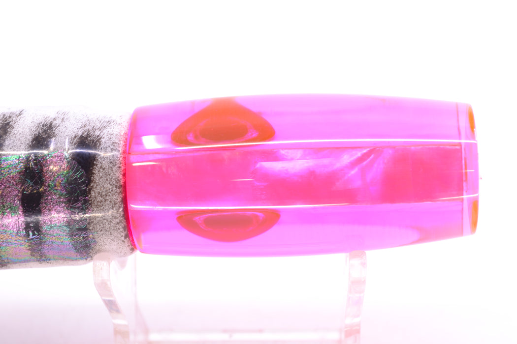 Moyes Lures Pink MOP Taxi Eyes Small Shotgun 9" 4oz Skirted White Aurora-Black GZE