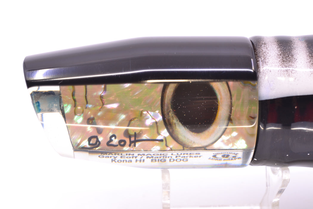 Marlin Magic White Abalone Black Back Taxi Eyes Big Dog 14" 12oz Skirted White-Black GZE