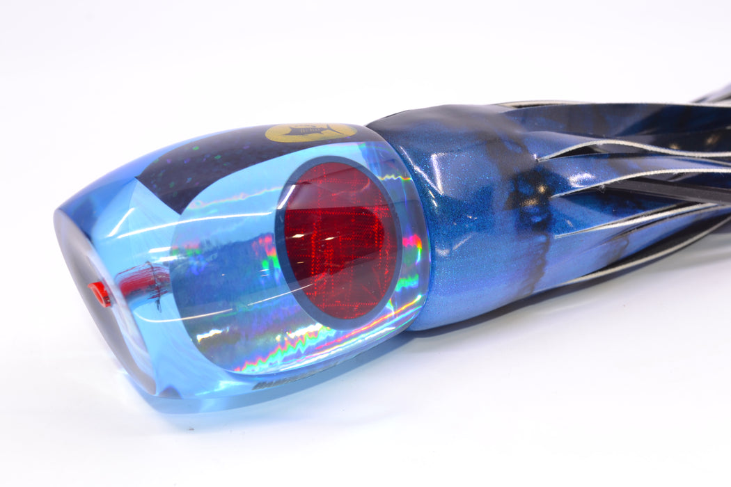 Aloha Lures Ice Blue Rainbow Red Eyes Bamboocha 12" 8.5oz Fire Tailz Vinyl Blue Tiger