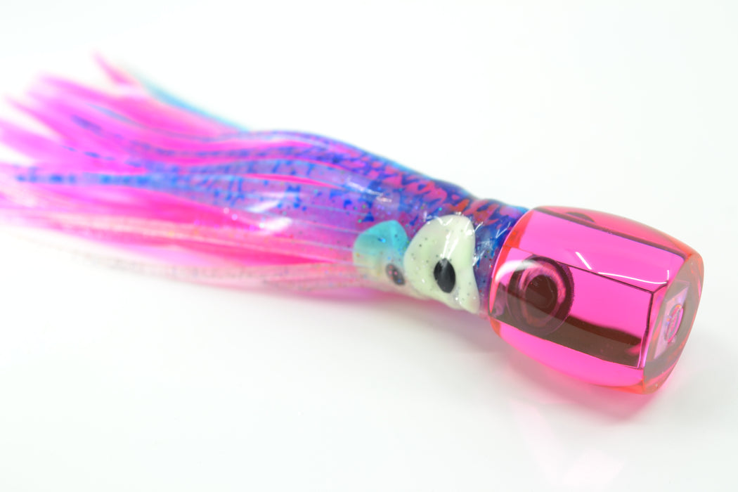 Moyes Lures Pink Mirrored Tang 5" 3oz Skirted Blue-Clear-Hot Pink