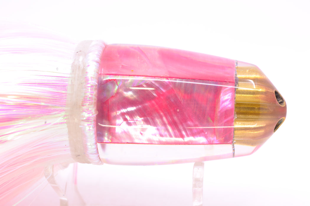 Koya Lures Pink MOP 4-Hole Bullet 9"+ 7oz Strobez White/Pink