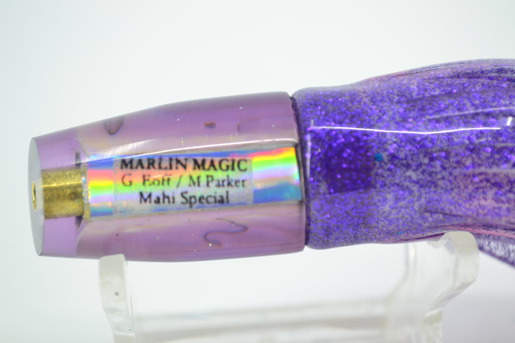 Marlin Magic White Awabi Shell Purple Back Mahi Special 5.5" 2.1oz Skirted Purple-Pink