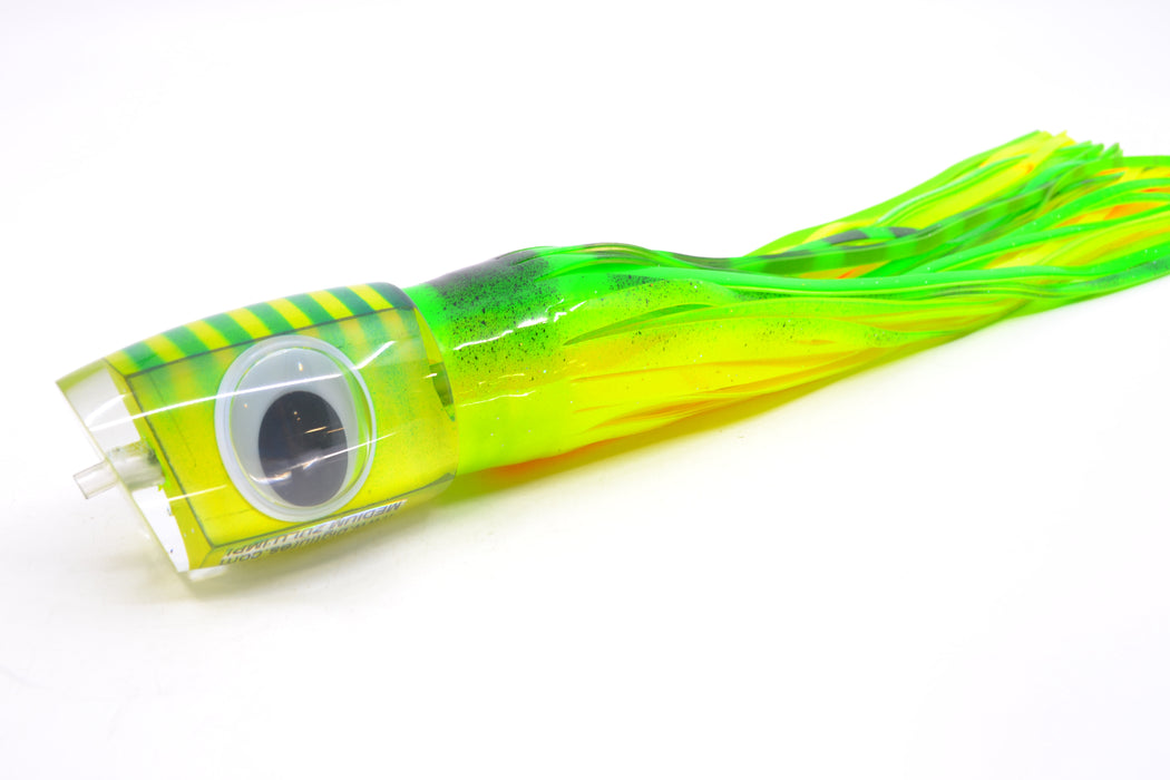 Big T Lures Yellow Pearl Green Striped Back Medium Zulu Impi 14" 11.5oz Skirted GZE