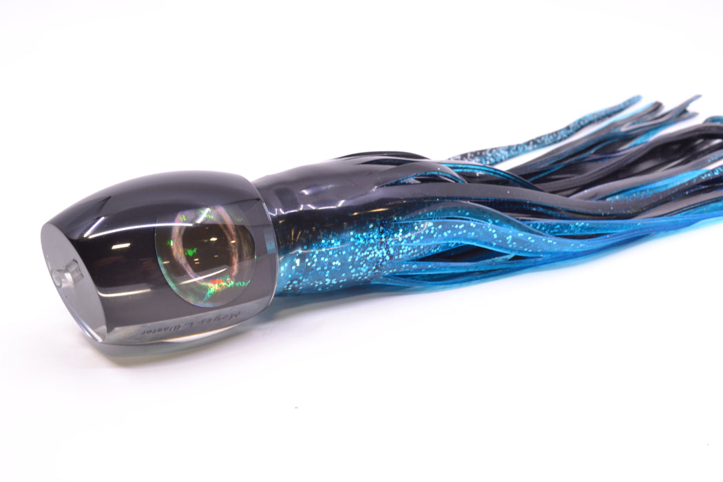 Moyes Lures Black Pearl Black Back Large Blaster 14" 10.7oz Skirted Black-Blue GZE