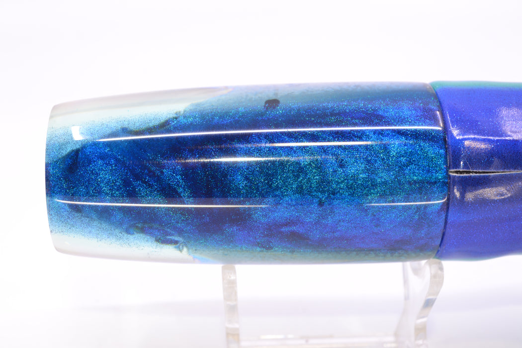 Ali'i Kai Lures Opelu Blue-Teal Back Medium Hard Head 12" 7oz Fire Tailz Vinyl Blueberry GZE