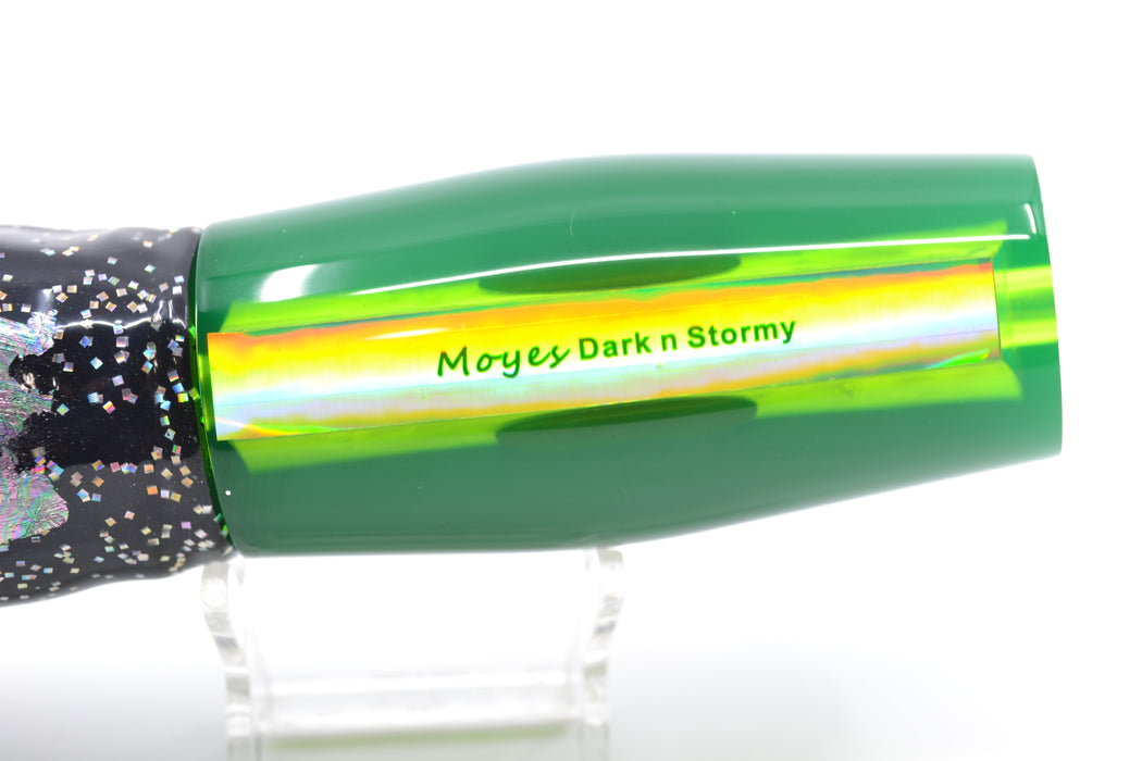 Moyes Lures Lime Green MOP Black Back Dark-N-Stormy 14" 12.2oz Skirted Black-Green