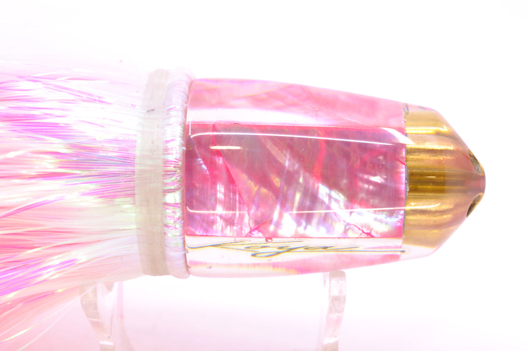 Koya Lures Pink MOP 4-Hole Bullet 9"+ 7oz Strobez White/Pink
