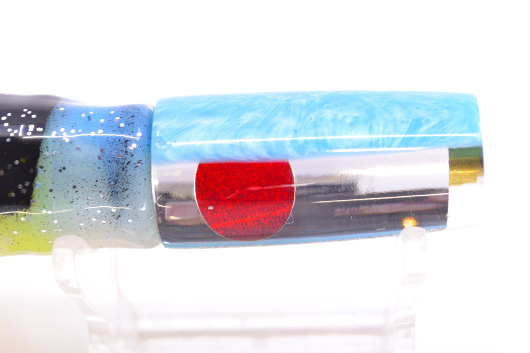 Koya Lures Clear Mirrored Ice Blue Back Hard Head 5.5" 2oz Skirted Fruit Salad *SCRATCHED*