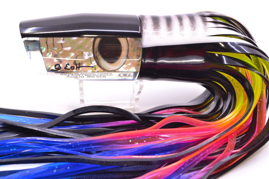 Marlin Magic White Abalone Black Back Taxi Eyes Big Dog 14" 12oz Skirted White-Black GZE