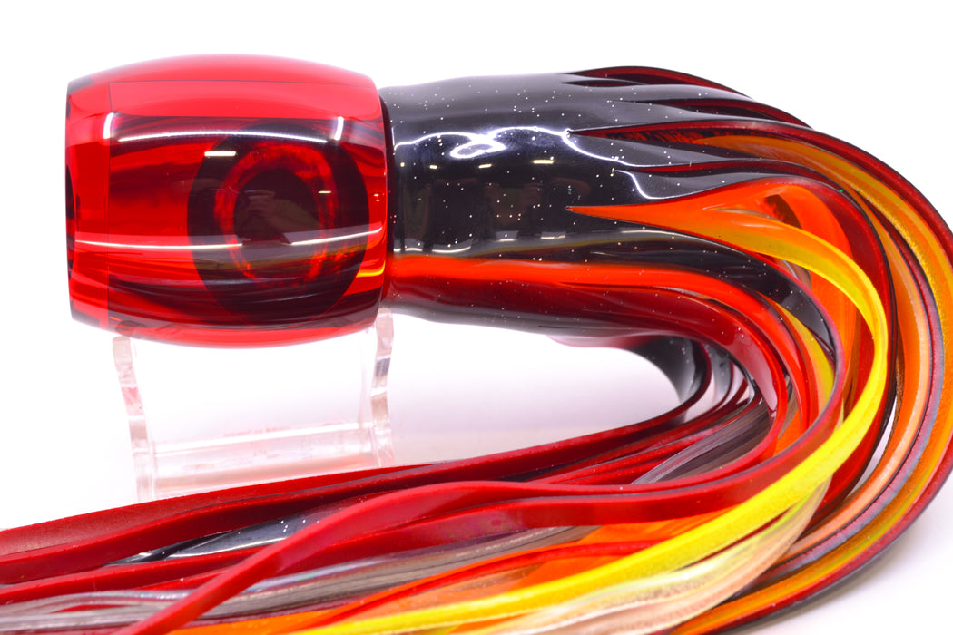 Moyes Lures Red Mirrored Taxi Eyes XL Secret 14" 9oz Skirted Red-Black & Red Bars