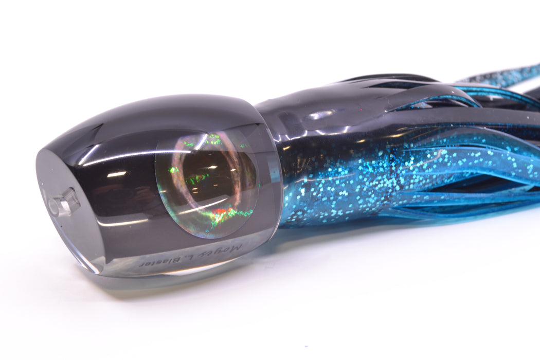 Moyes Lures Black Pearl Black Back Large Blaster 14" 10.7oz Skirted Black-Blue GZE