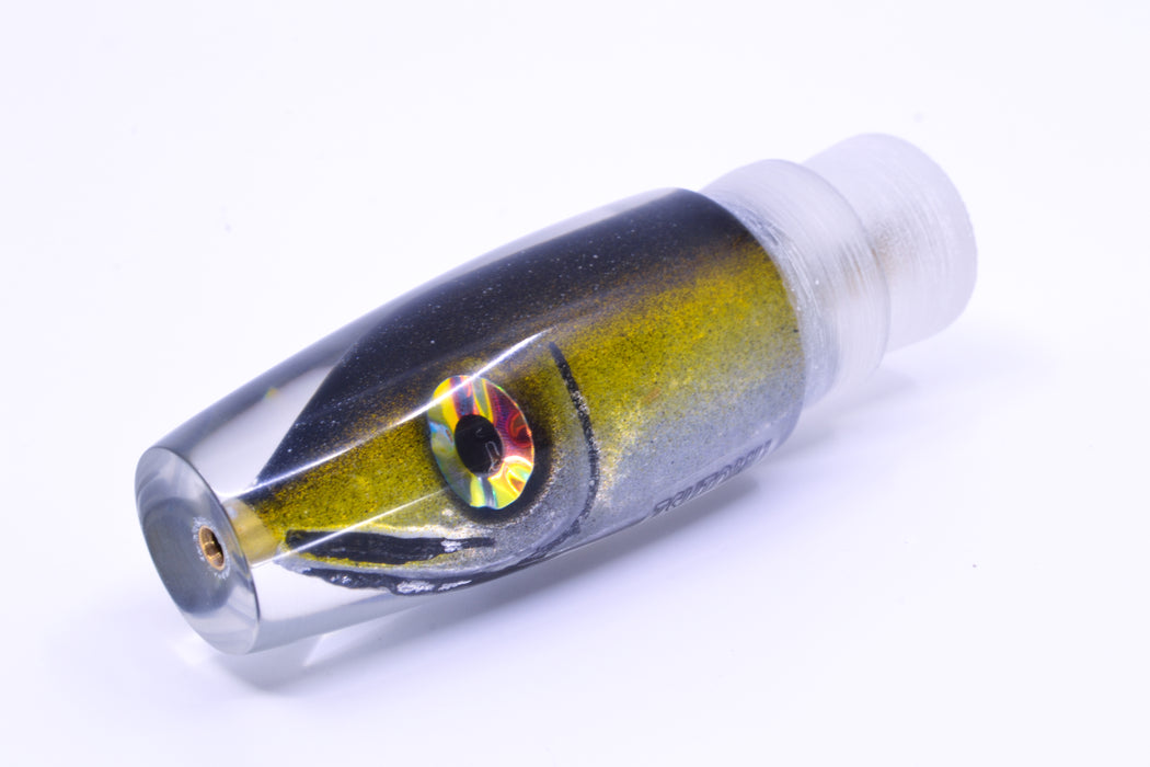 Tsutomu Lures Black-Yellow-Silver Fish Head Ali'i Invert 7" 4.3oz
