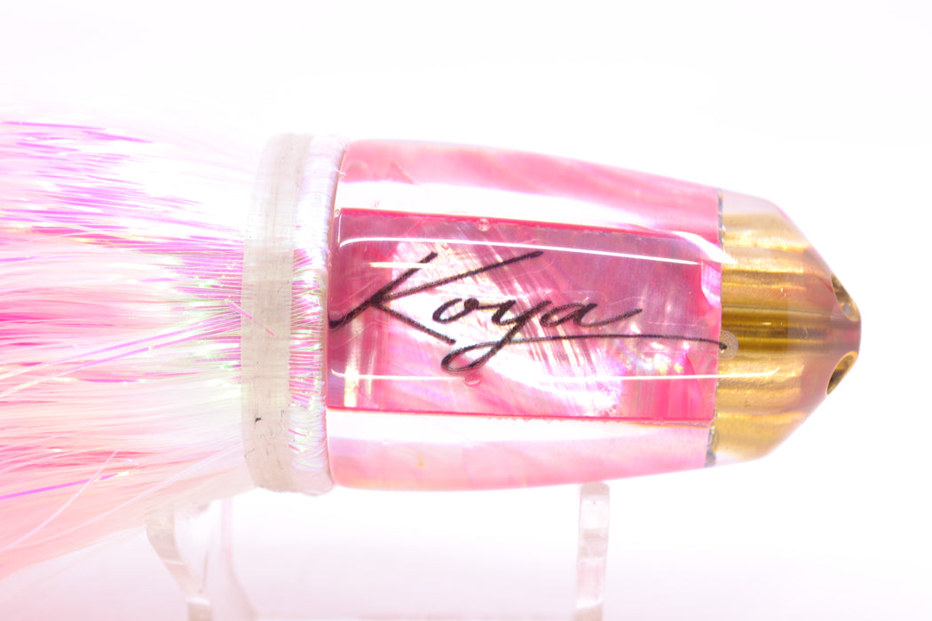 Koya Lures Pink MOP 4-Hole Bullet 9"+ 7oz Strobez White/Pink